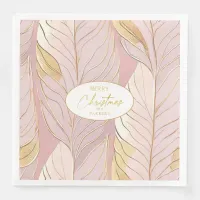 Pink Gold Christmas Pattern#29 ID1009 Paper Dinner Napkins