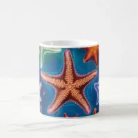 Cute orange starfish in sea Mug