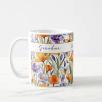 Spring Flowers Butterflies Pretty Pattern Grandma Coffee Mug