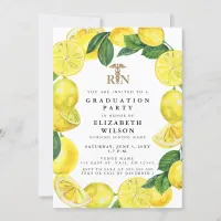 Nursing Registered Nurse RN Lemon Graduation Invitation