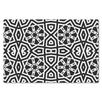 Contemporary Chic Black & White Geometric Pattern Tissue Paper