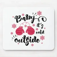 Fun Typography Christmas Mouse Pad