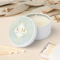 Fine Lines Gold Abstract Wedding Sage Green ID867  Mini Candle Favors