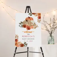 Pumpkin Gender Neutral Baby Shower Welcome Sign