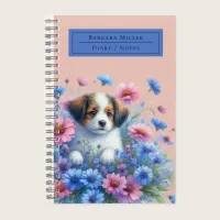 Cute Puppy Dog Meadow Back To School  Notes  Notebook