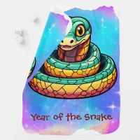 Cute Kawaii Chinese Zodiac Year of the Snake | Baby Blanket