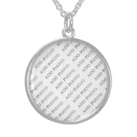 Personalized Sterling Silver Medium Round Sterling Silver Necklace