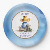 Little Cowboy Themed Baby Shower Paper Plates