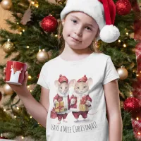 Cute Kids Christmas Animal Mice Children's festive T-Shirt