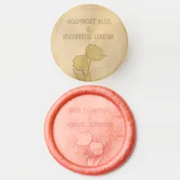 Romantic and Poetic Pastel Tulips Watercolor Wax Seal Stamp