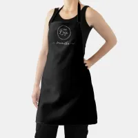 Logo with Employee Name White and Black Apron