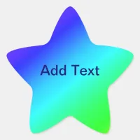 Colorful Rainbow Green Blue Purple Diagonal Blend Star Sticker