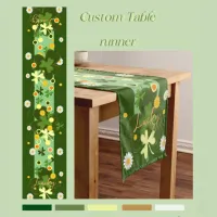 Lucky shamrock with Daises Short Table Runner