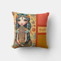 Little Indian Princess Throw Pillow