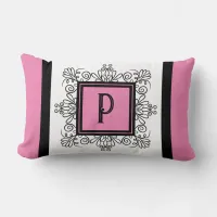 Paris Style Filigree Monogramed Lumbar Lumbar Pillow