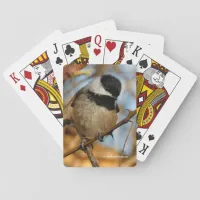 Cute Hopeful Black-Capped Chickadee Songbird Playing Cards