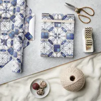 Mosaic Moroccan Tile Pattern#2 Blue White ID1078 Wrapping Paper