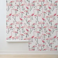 Pink Flamingo Tropical Beach Wallpaper