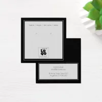 Your Logo Simple Modern Black Earring Display Card