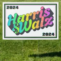 Harris & Walz Rainbow Sign