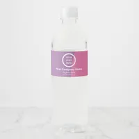 Vibrant Pink Purple Corporate Logo Branded Custom Water Bottle Label