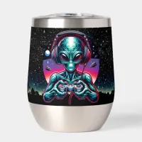 Gaming Alien Extraterrestrial Being Personalized Thermal Wine Tumbler