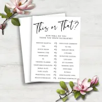PAPER This or That Who Knows the Bride Shower Game
