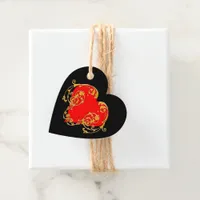 Bold Romantic Valentine Red Goth Heart Favor Tags