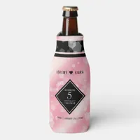 Elegant 5th Rose Quartz Wedding Anniversary Bottle Cooler