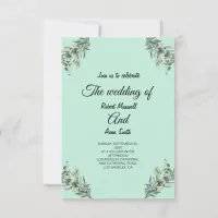 Simple Modern Emerald Nice Greenery The Wedding Thank You Card