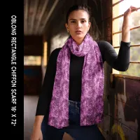 Lilac Flower Pattern Rectangle Long Scarf