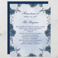 Blue Floral 18 Candles and Roses Ceremony Program