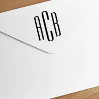 Modern Minimalist Simple Three Letter Monogram Self-inking Stamp