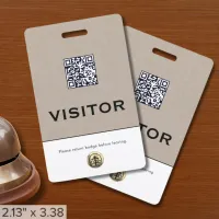 Company Logo QR Code Visitor Badge