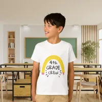 4th Grade Crew With Rainbow Pencil Back To School T-Shirt