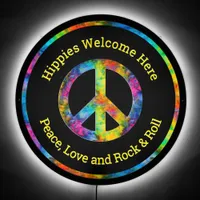 [Atomic Tie-Dye] Hippie Peace Welcome Bar LED Sign