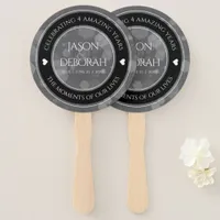 Elegant 4th Linen Wedding Anniversary Celebration Hand Fan