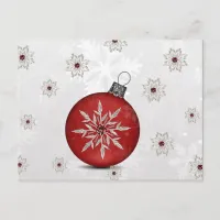 festive silver red Holiday Corporate PostCard