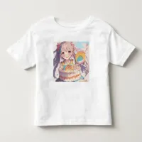 Anime Birthday Girl Pastel Colors Toddler T-shirt