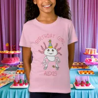 Personalized Axolotl Themed Birthday Girl T-Shirt