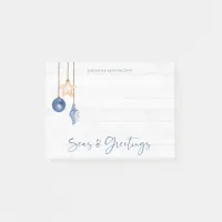 Seas and Greetings Seashell Ornament Coastal Wood Post-it Notes