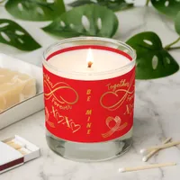 Happy Valentine's Day Together Forever Gold on Red Scented Candle