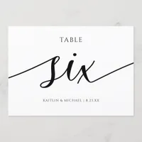 Modern Wedding Table Numbers Calligraphy - 6