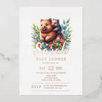 Wombat Baby Shower Foil Invitation