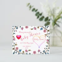 Baby Shower Heart Announcement Postcard