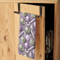 Purple Green Christmas Pattern#12 ID1009 Kitchen Towel