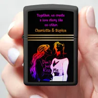 Women enjoying a moment of fun  zippo lighter