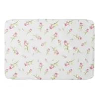 Watercolor Pink Red Roses Hand Painted Bath Mat