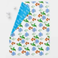 Personalized Sea Creatures Themed Shower Baby Blanket