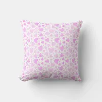 Girly Pink Love Hearts Personalized Name Holiday Throw Pillow